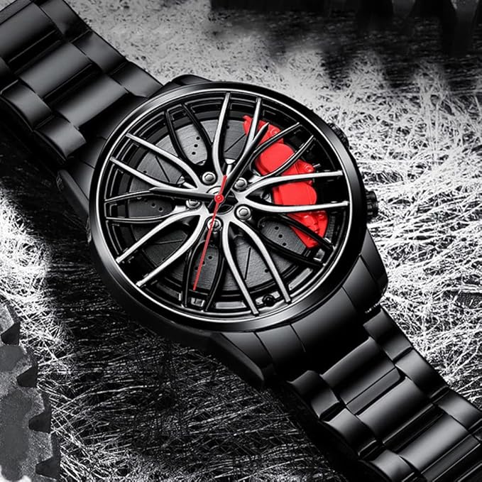 Men Watch Car Wheel Hub Dial 3D Waterproof Sports Watch
