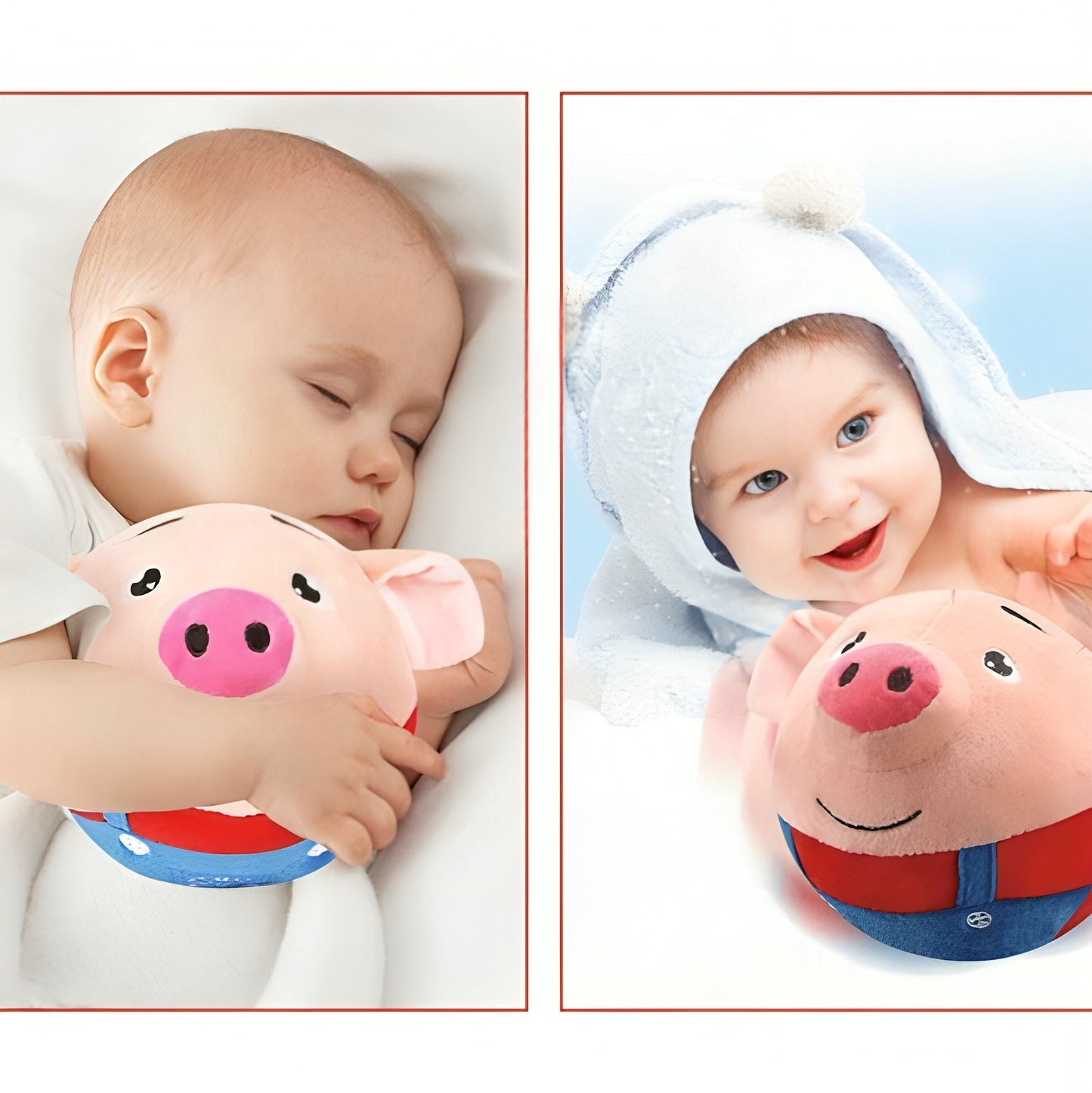 Cute Electric Toy 72 Songs Recordable Cartoon Jump Pig Kids Toys Gifts Red
