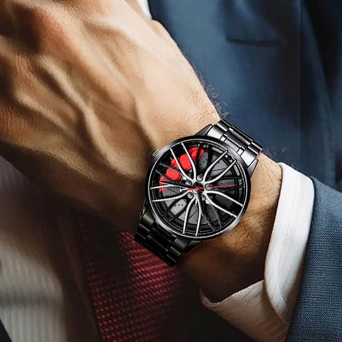 Men Watch Car Wheel Hub Dial 3D Waterproof Sports Watch
