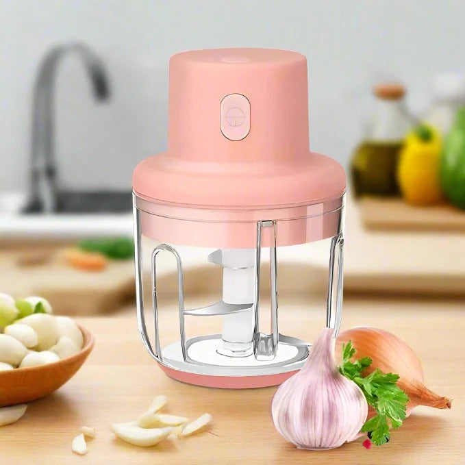 Portable Rechargeable Mini Chopper with USB | Perfect for Chopping Garlic/Chili/Ginger/Onion | Pink