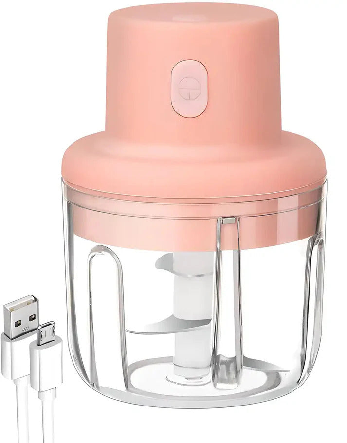 Portable Rechargeable Mini Chopper with USB | Perfect for Chopping Garlic/Chili/Ginger/Onion | Pink
